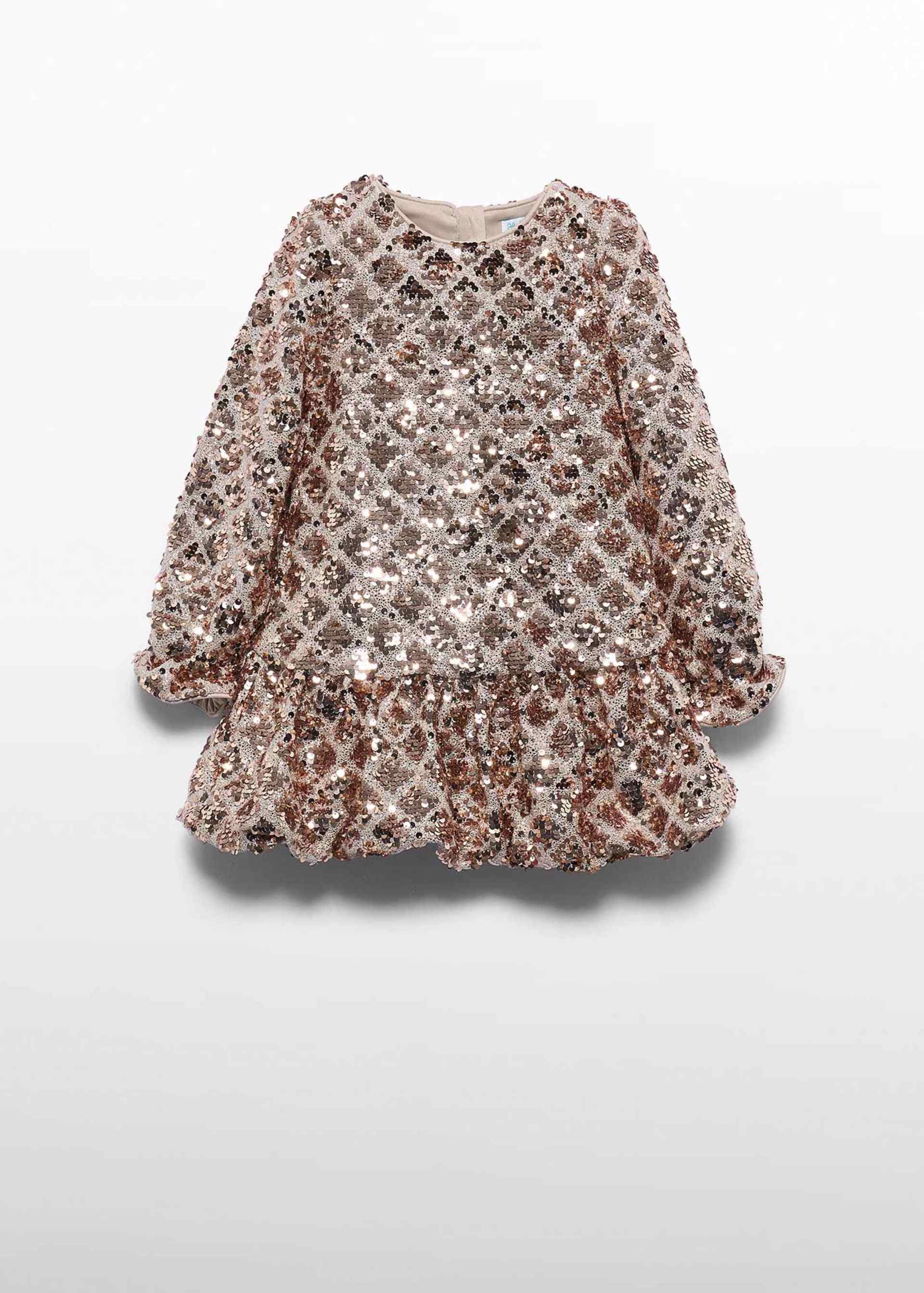 Girls' diamond-pattern sequinned dress