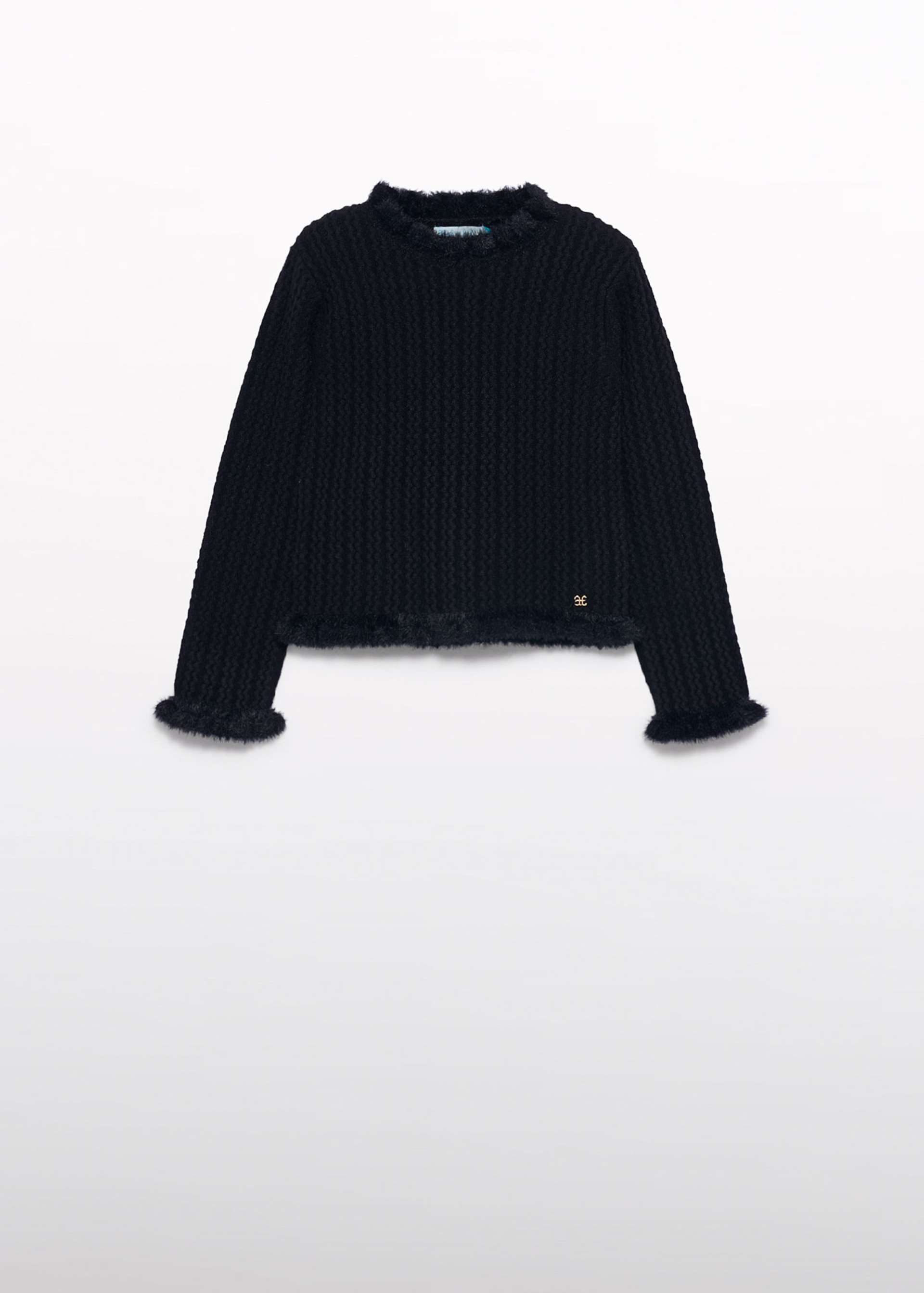 Girl Knit Sweater with Cable Design