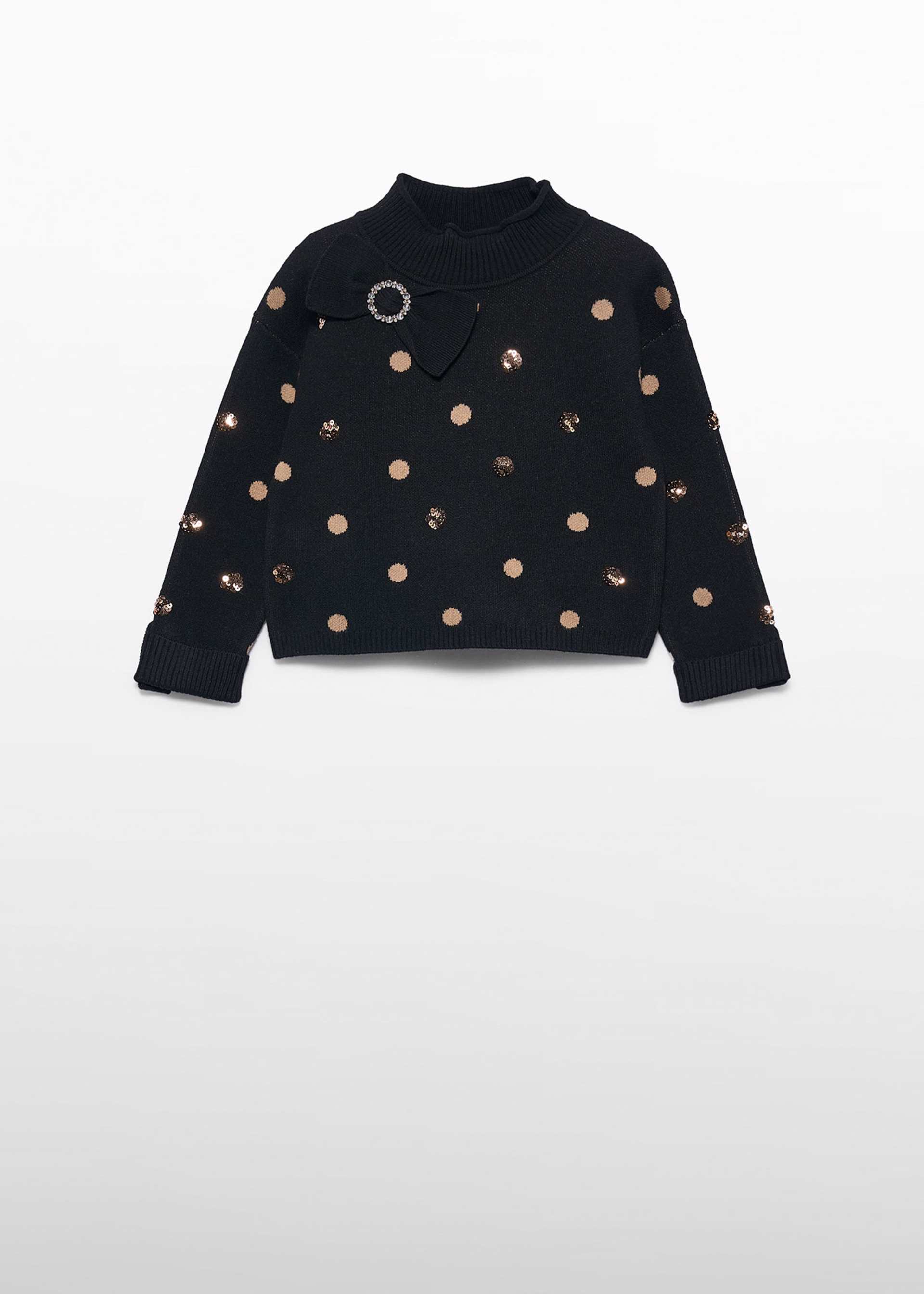 Pull tricot à pois fille