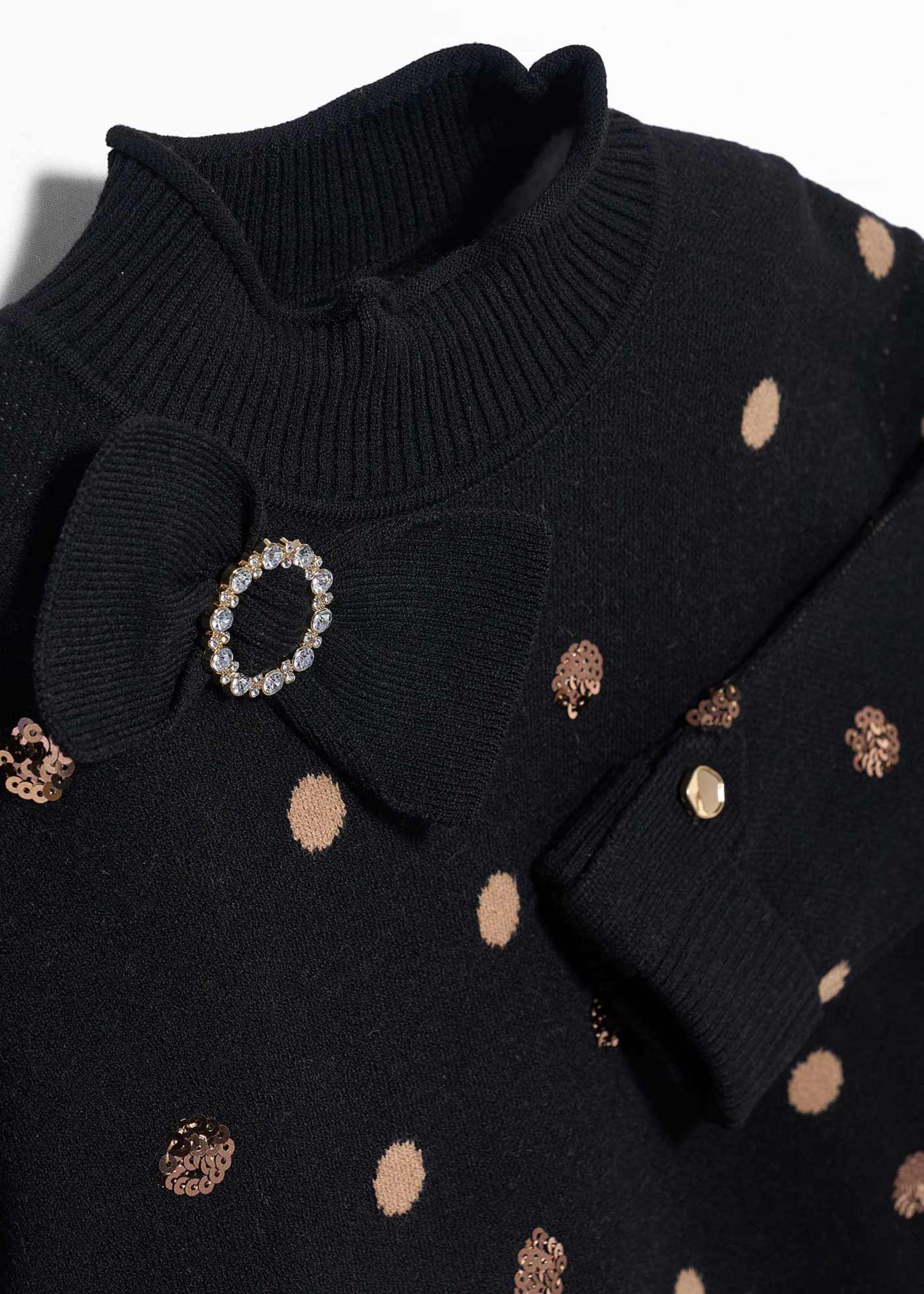 Girls' polka dot knitted jumper