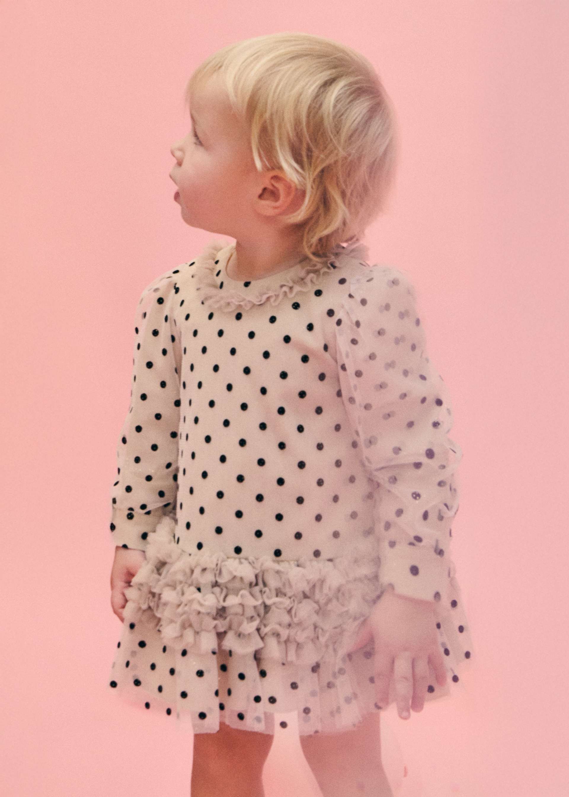 Robe en tulle à pois bébé fille