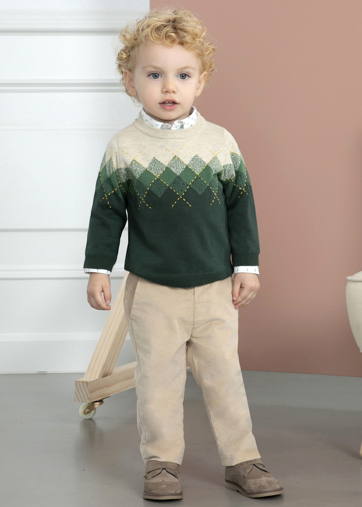 Corduroy pants and sweater set baby | Abel & Lula ®