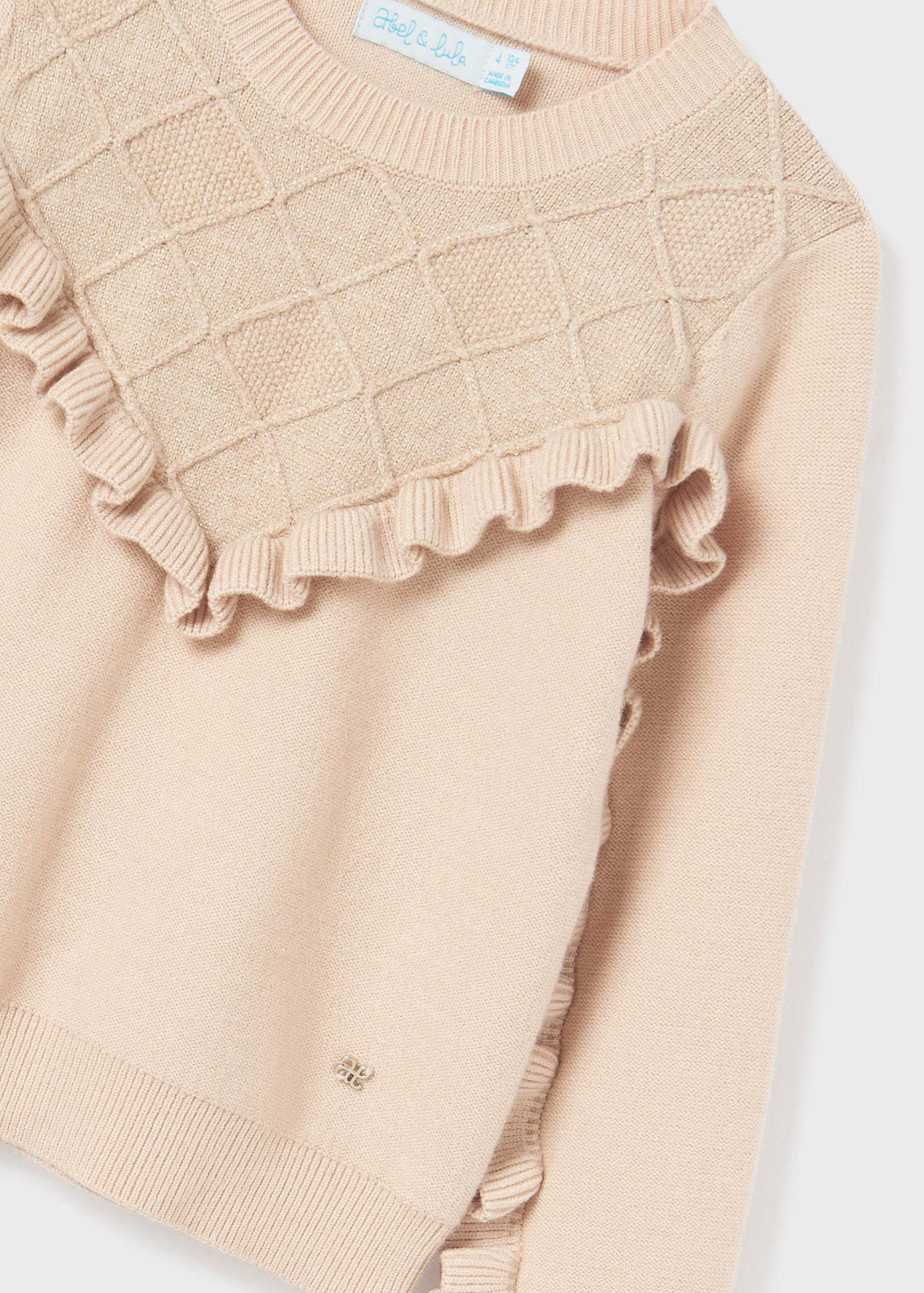 Ruffled knit sweater girl | Abel & Lula ®