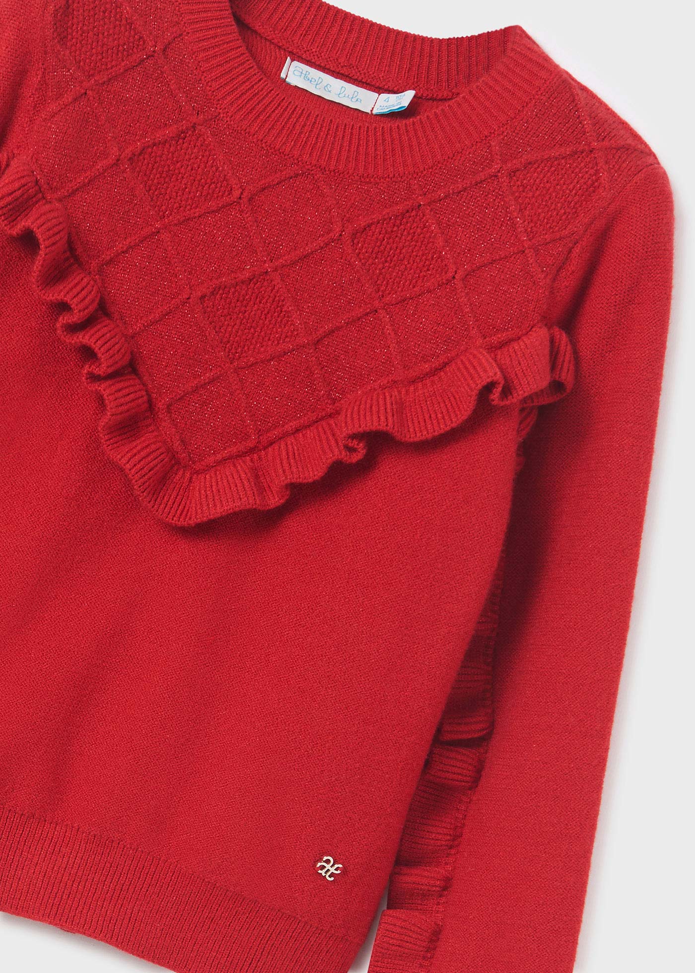 Ruffled knit sweater girl | Abel & Lula ®