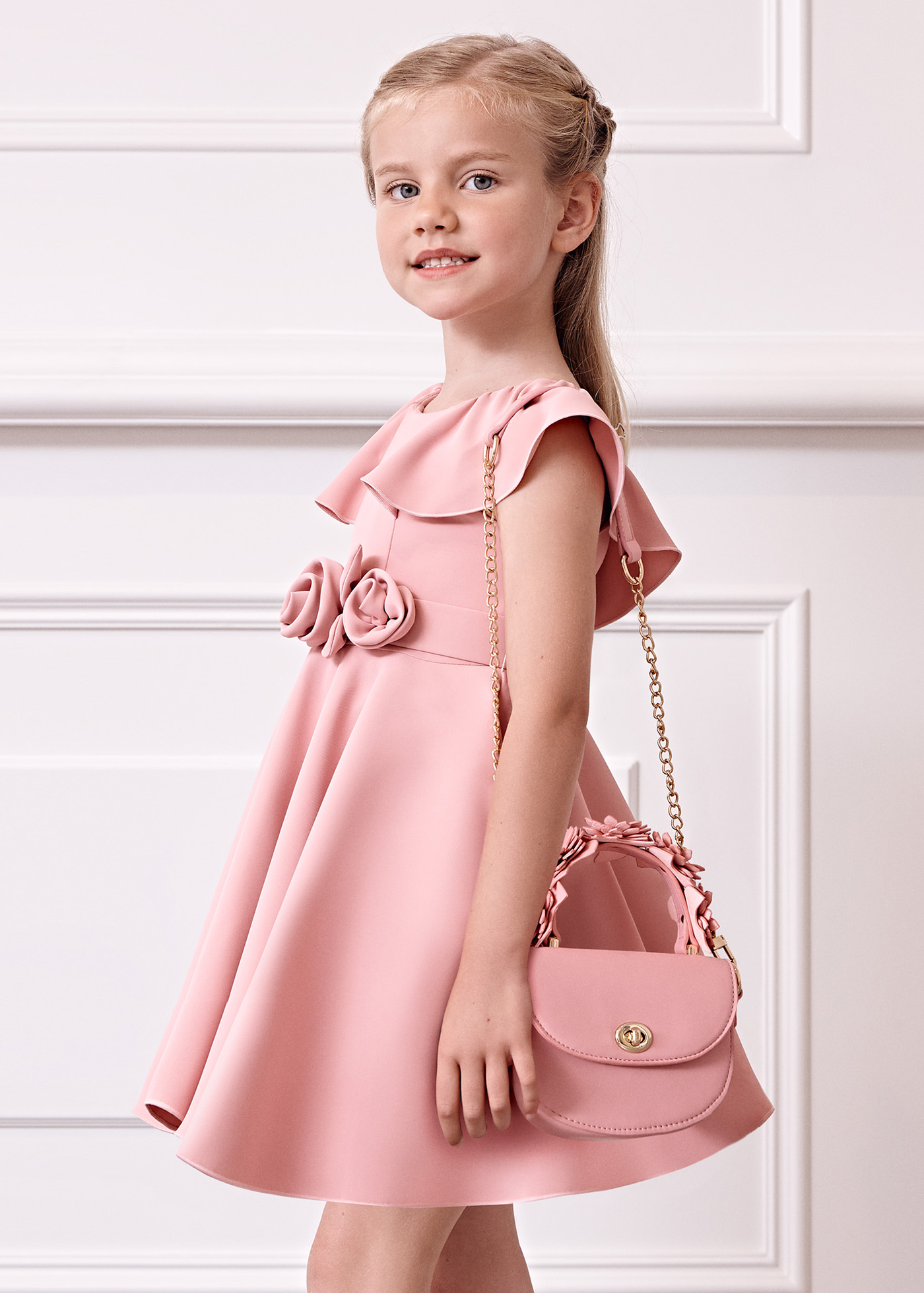 Robe en crepe fluide pour fille Blush Abel Lula