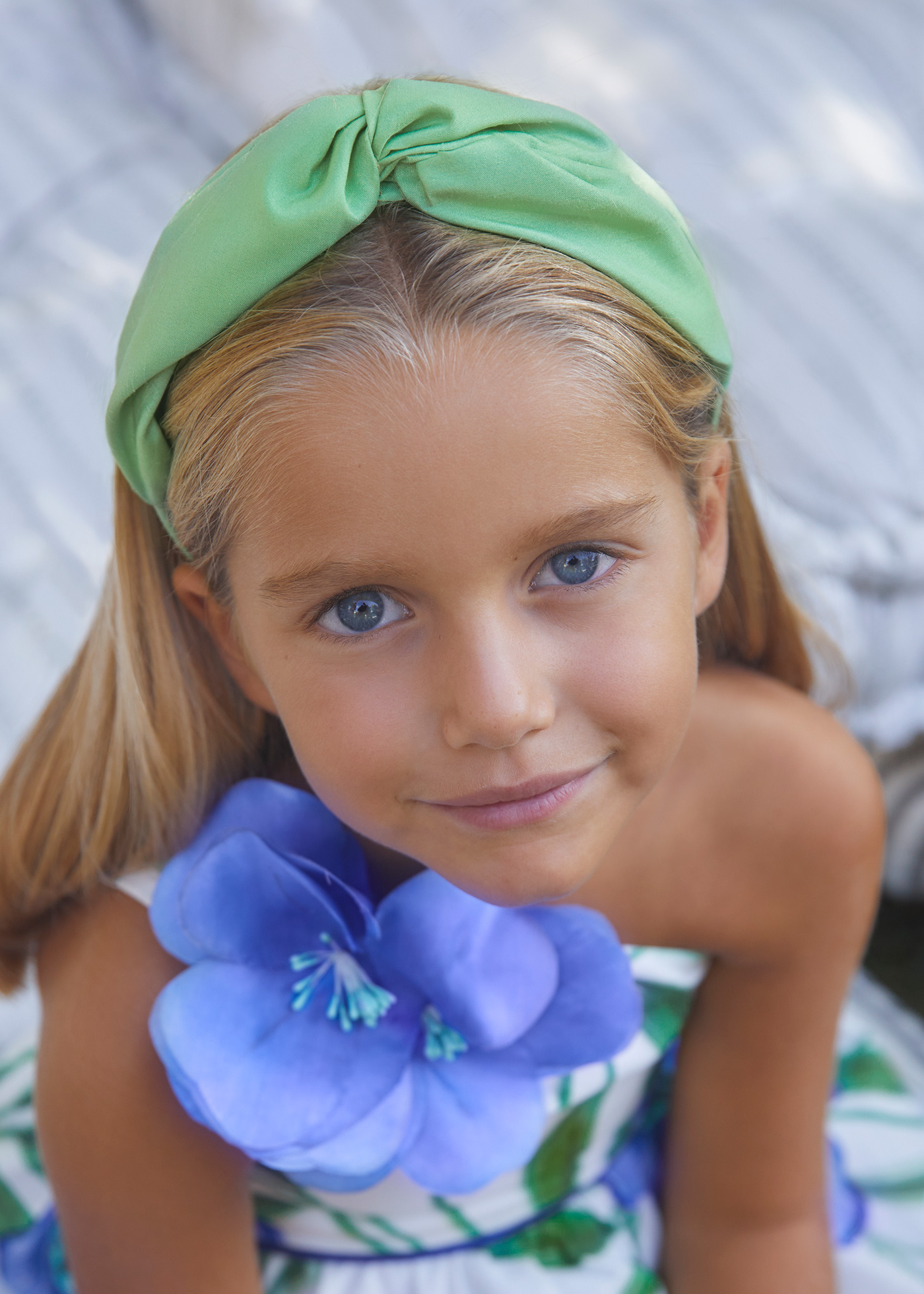 ABEL & LULA GIRL PLEATED KNIT HEADBAND - PETAL