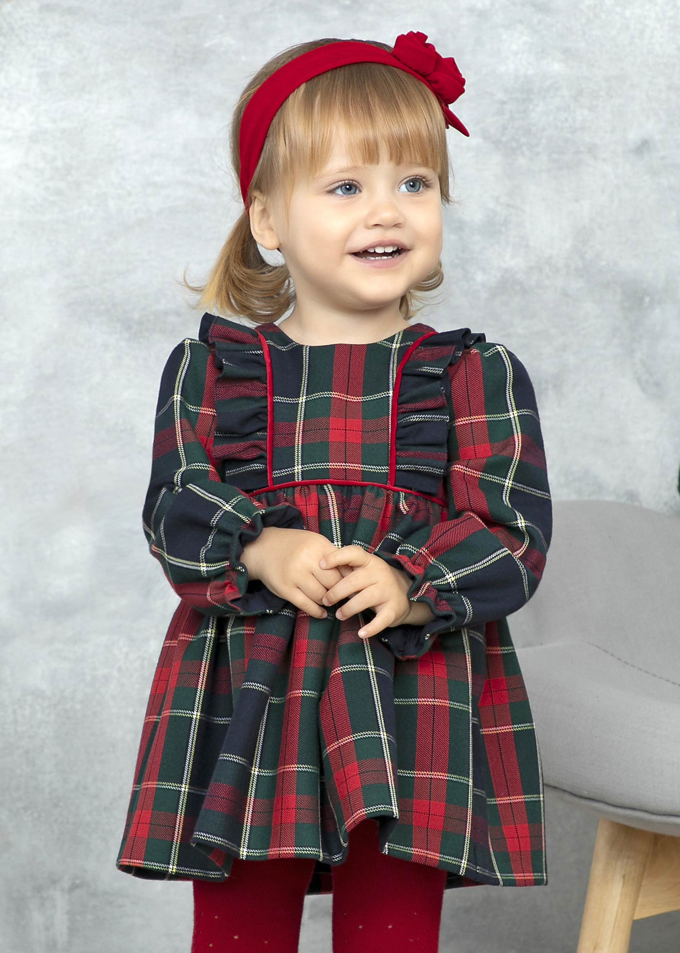 Newborn hot sale tartan dress