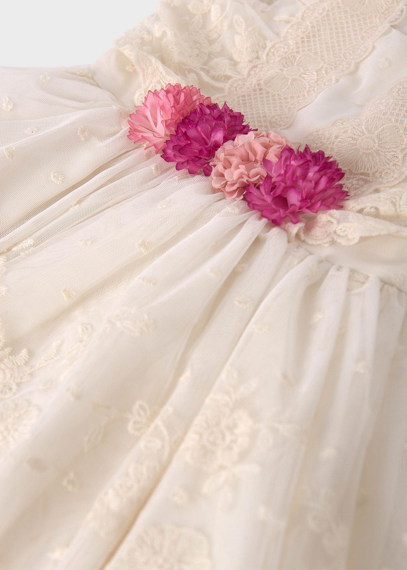 Abel amp; Lula floral-lace tulle dress - White