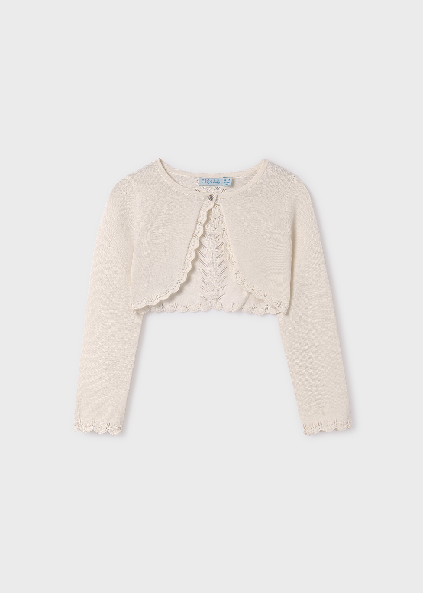 Abel amp; Lula pointelle-knit cropped cardigan - Pink