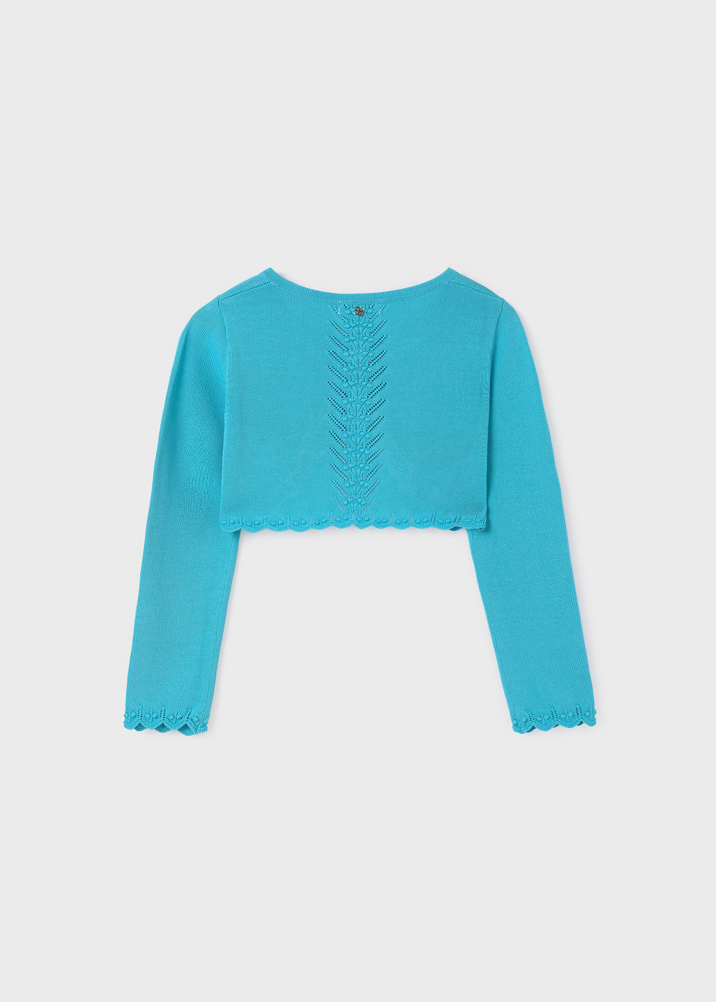 Girl cropped knit cardigan Turquoise | Abel & Lula ®
