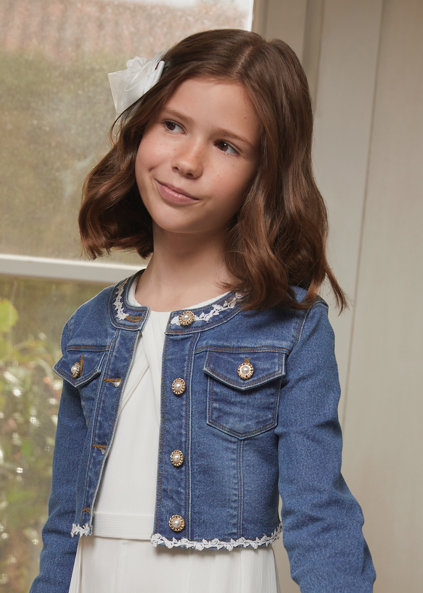 Girl Applique Denim Jacket Indigo Abel Lula girl-applique-denim-jacket-indigo-abel-lula
