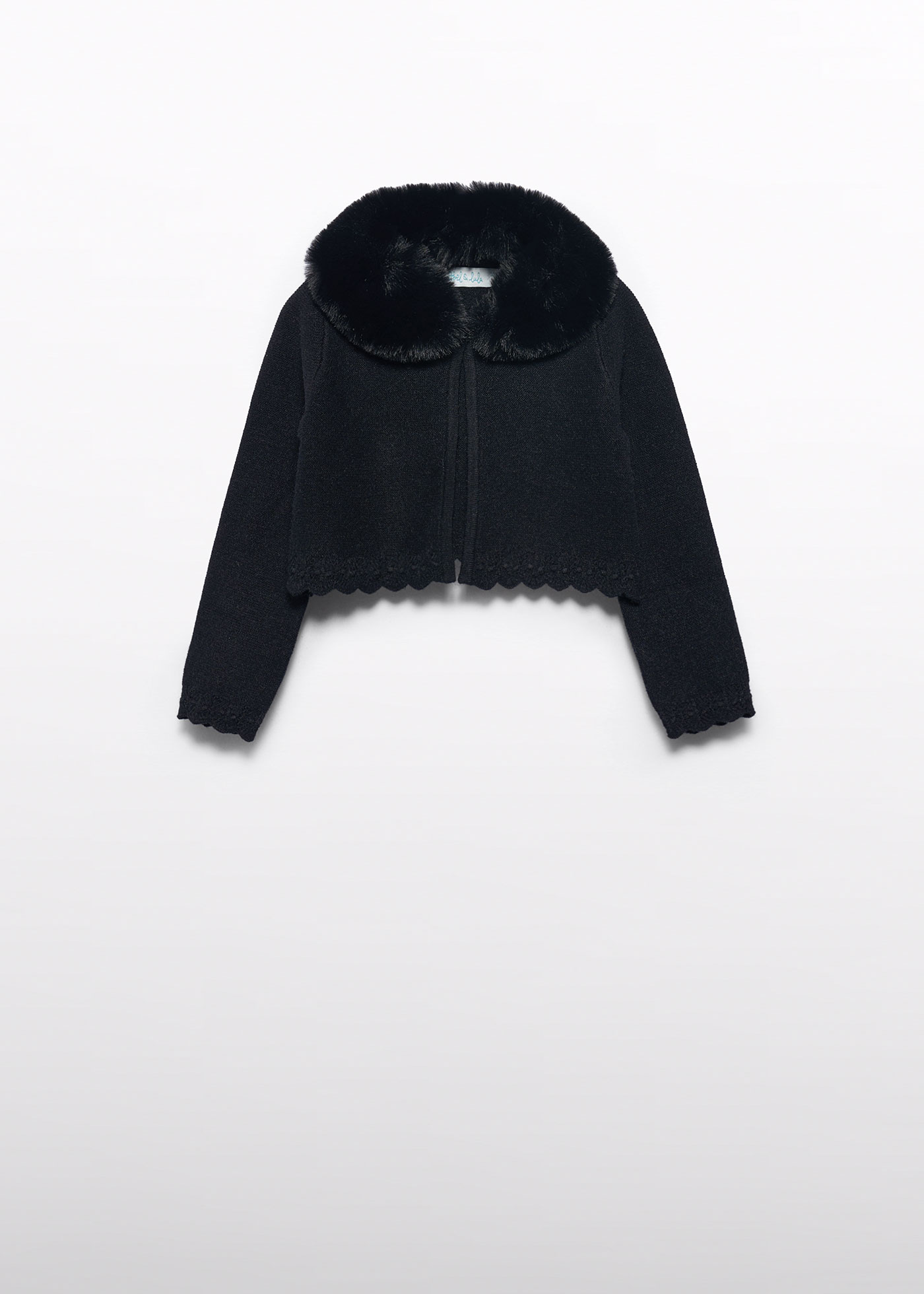 girls-faux-fur-collar-cardigan
