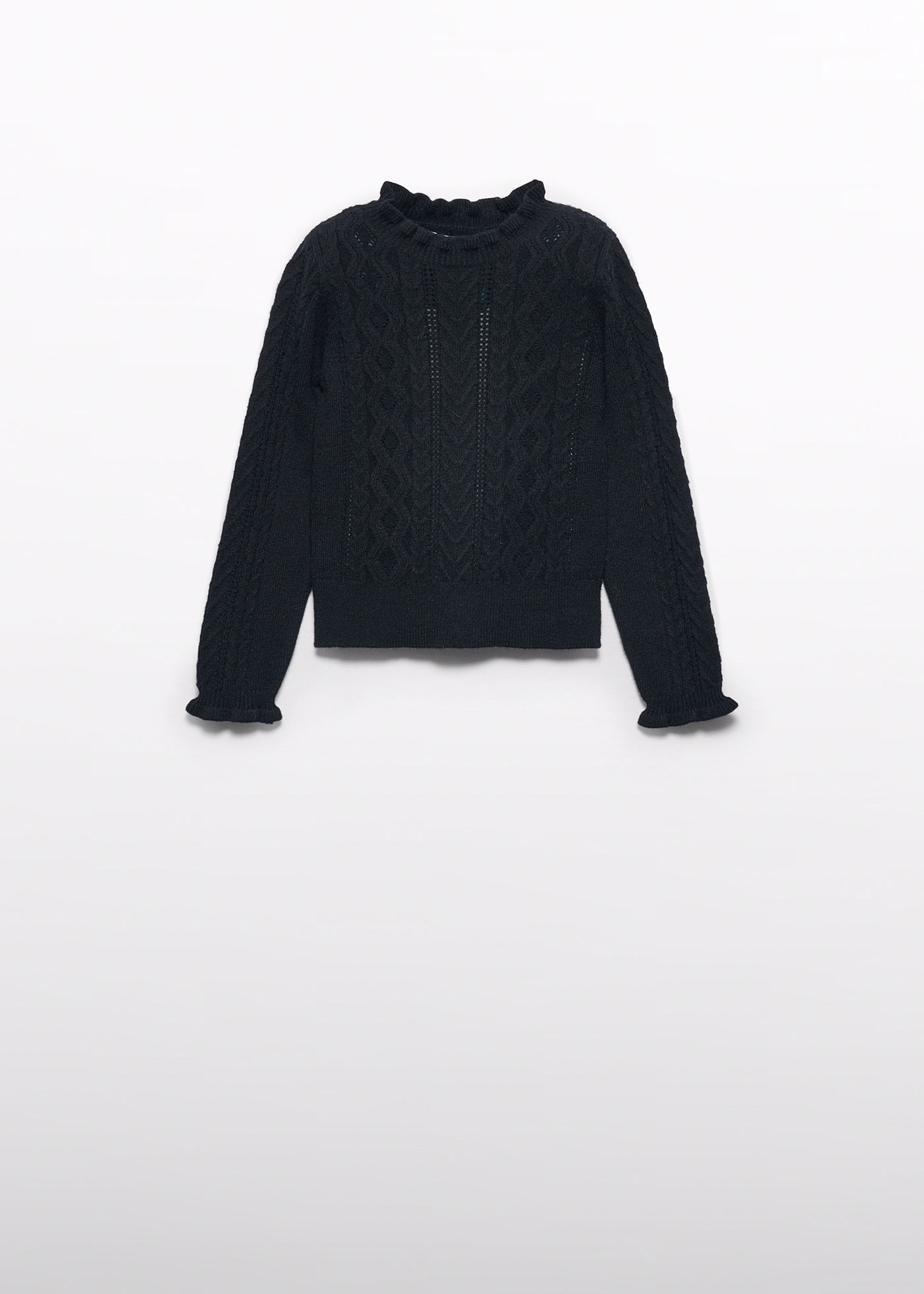 Girls mock neck sweater Black | Abel & Lula ®