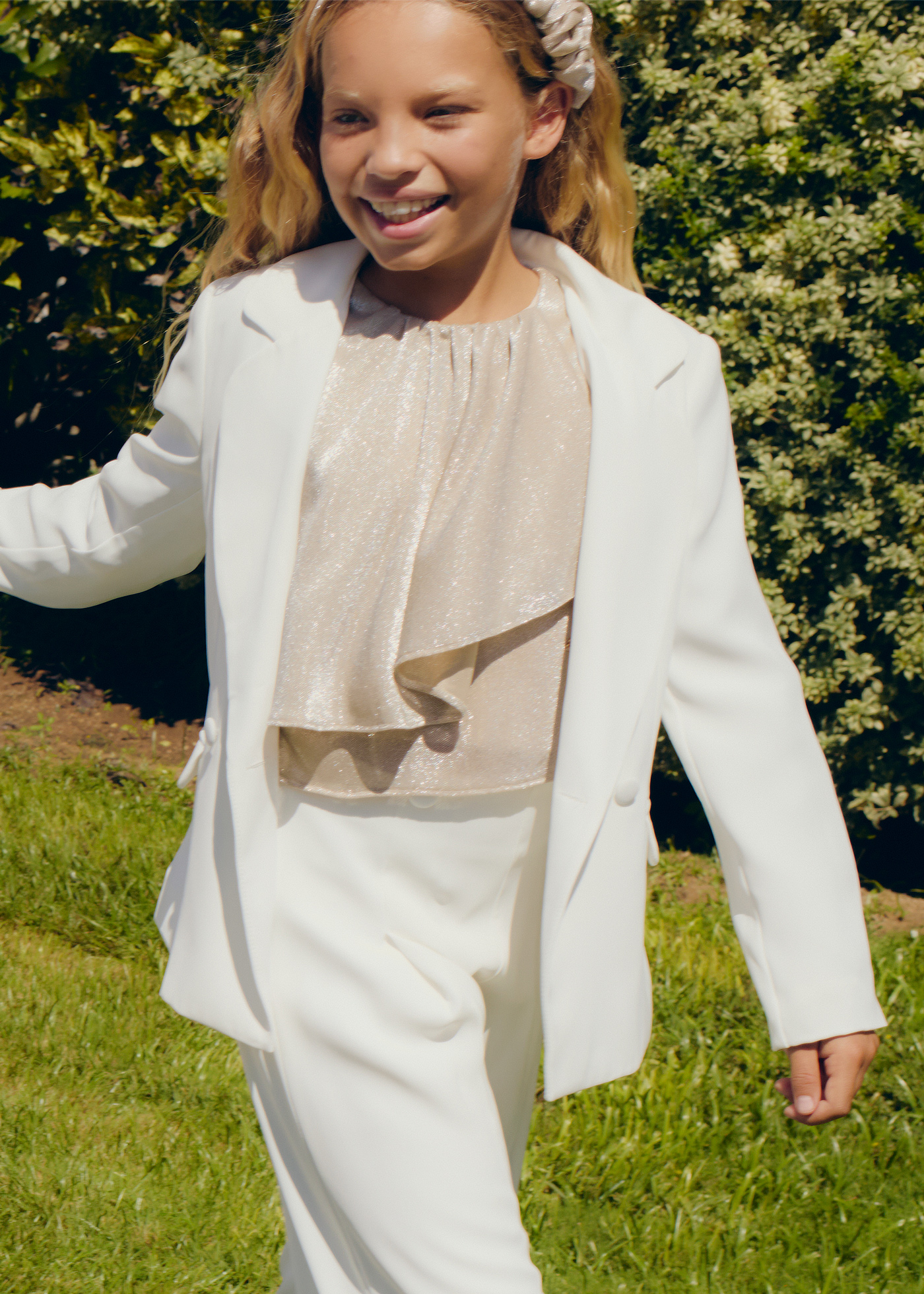 Blazer Giacca Bambina Bianca Blazer Giacchina Bianca Bambina Giacca Bianca  Doppiopetto Giacca