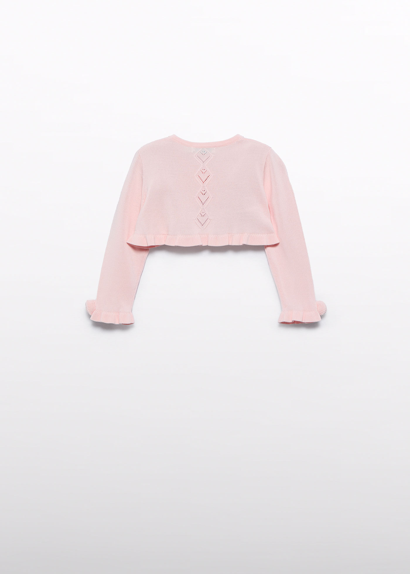 Baby openwork knit cardigan Pink Peony | Abel & Lula ®