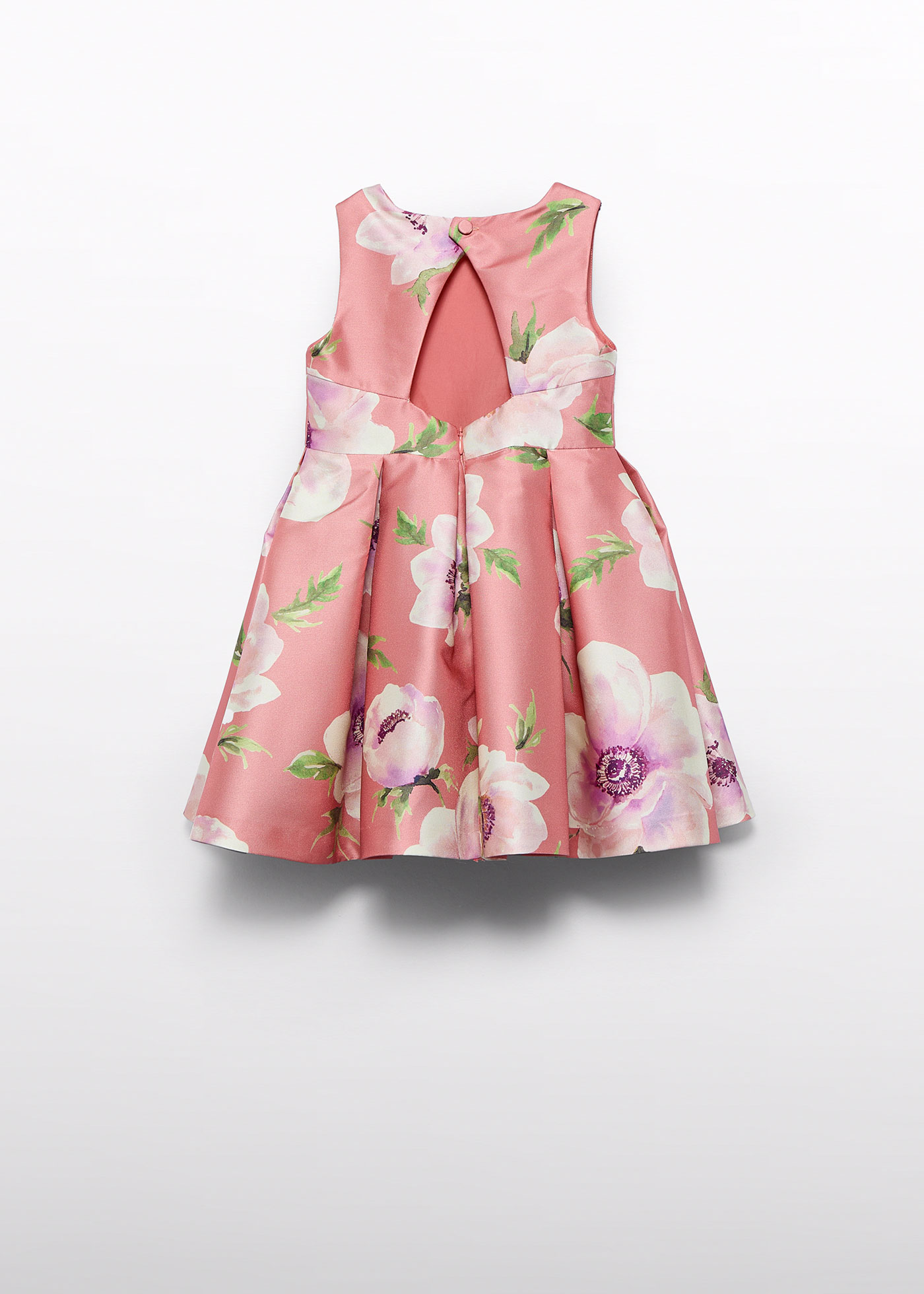 Girl floral mikado dress Lime | Abel & Lula ®