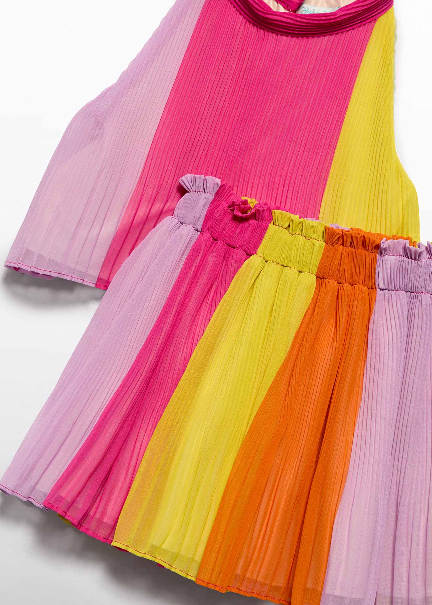 girl-pleated-color-block-skirt