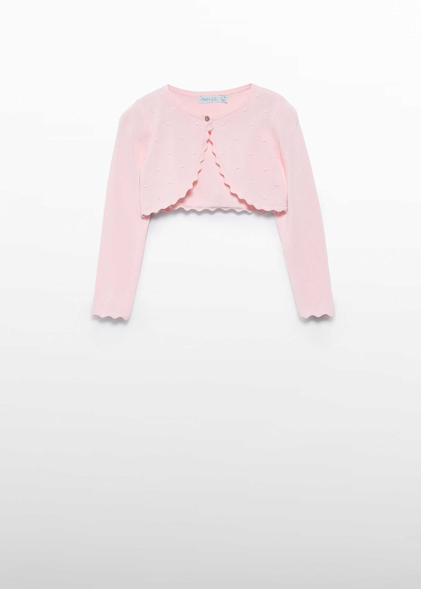 Girl knit cardigan with waves Pink Peony | Abel & Lula ®