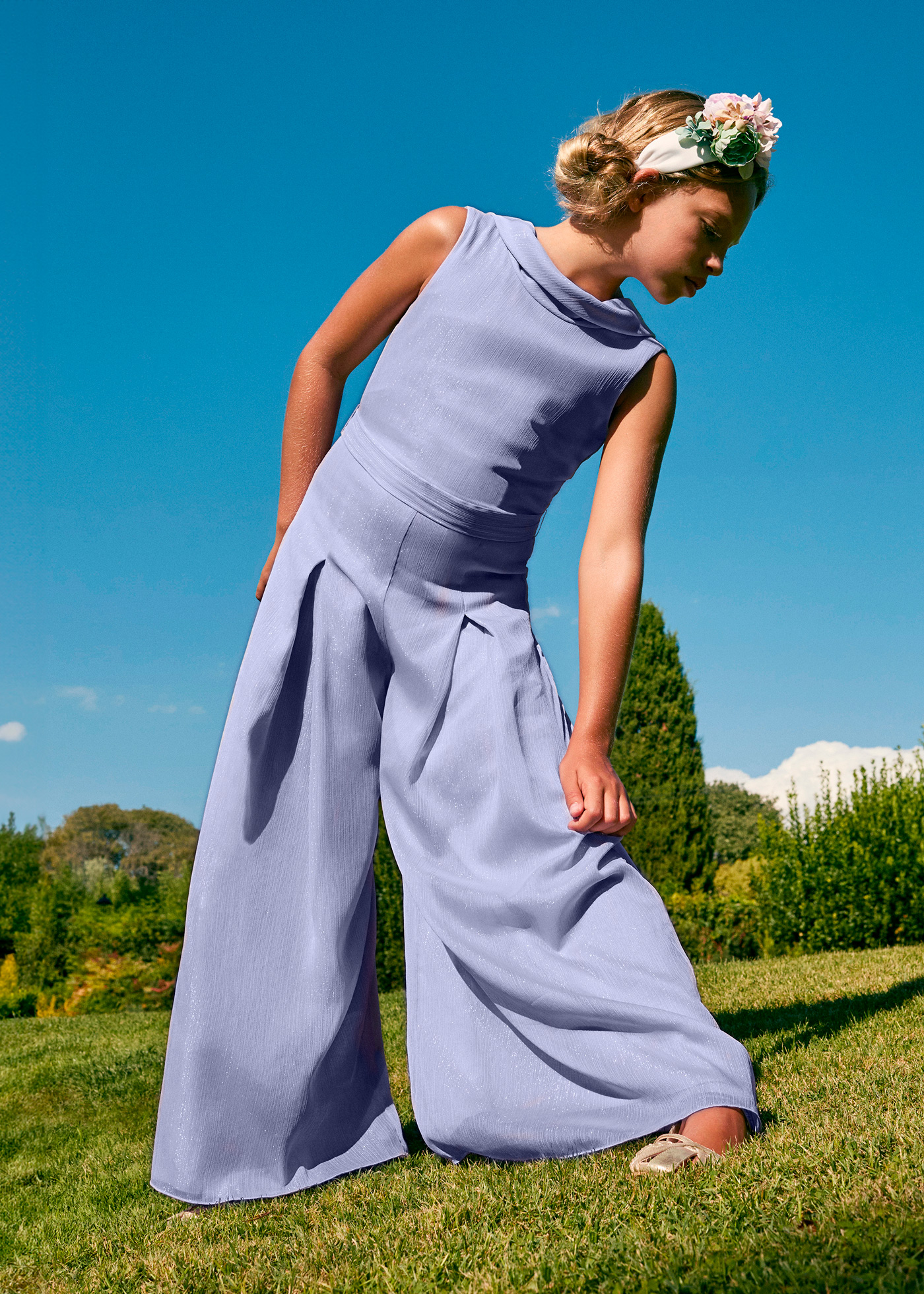 Girl bambula chiffon jumpsuit Purple | Abel & Lula ®