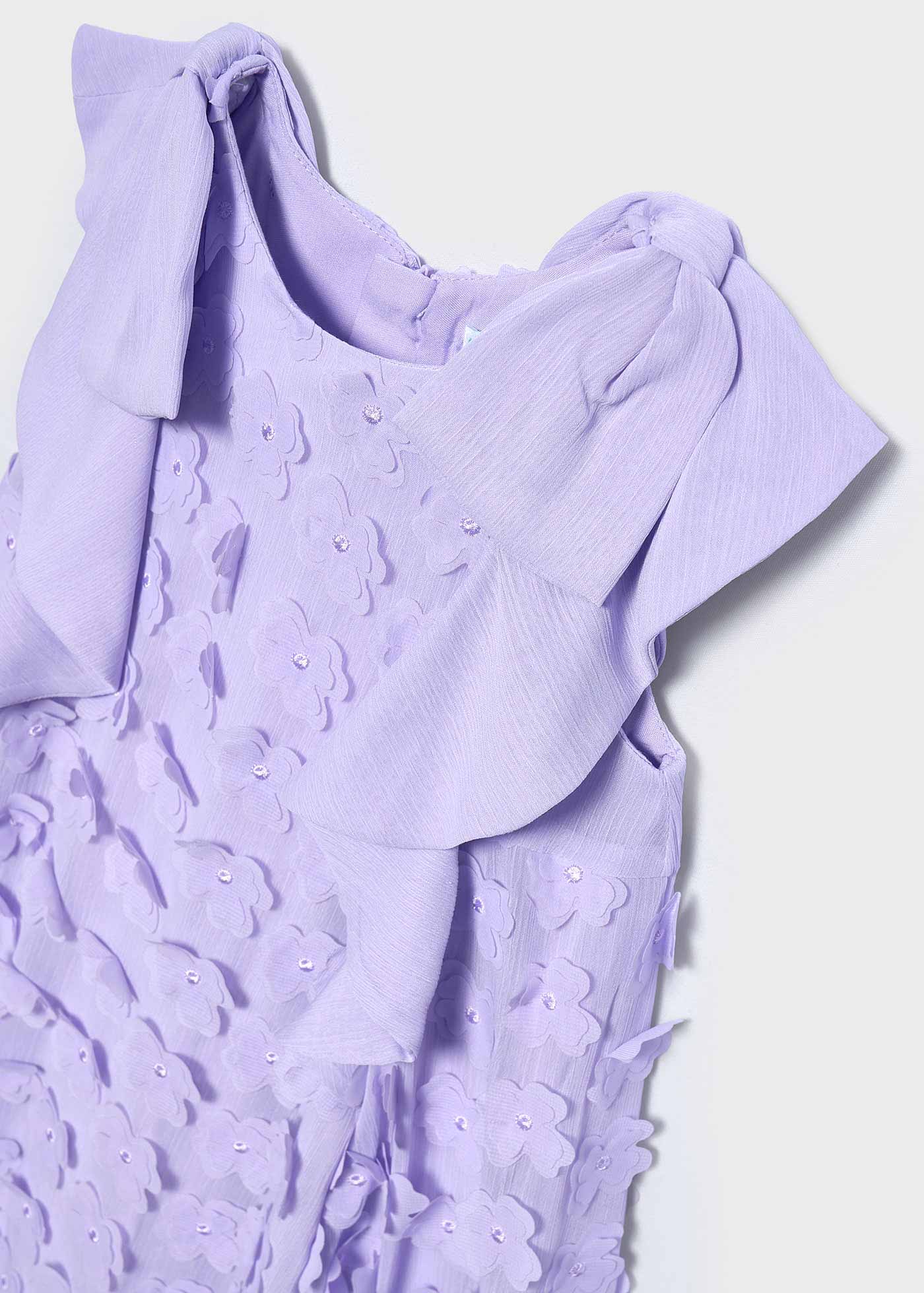Girl bambula dress with 3D flowers Lilac | Abel & Lula ®