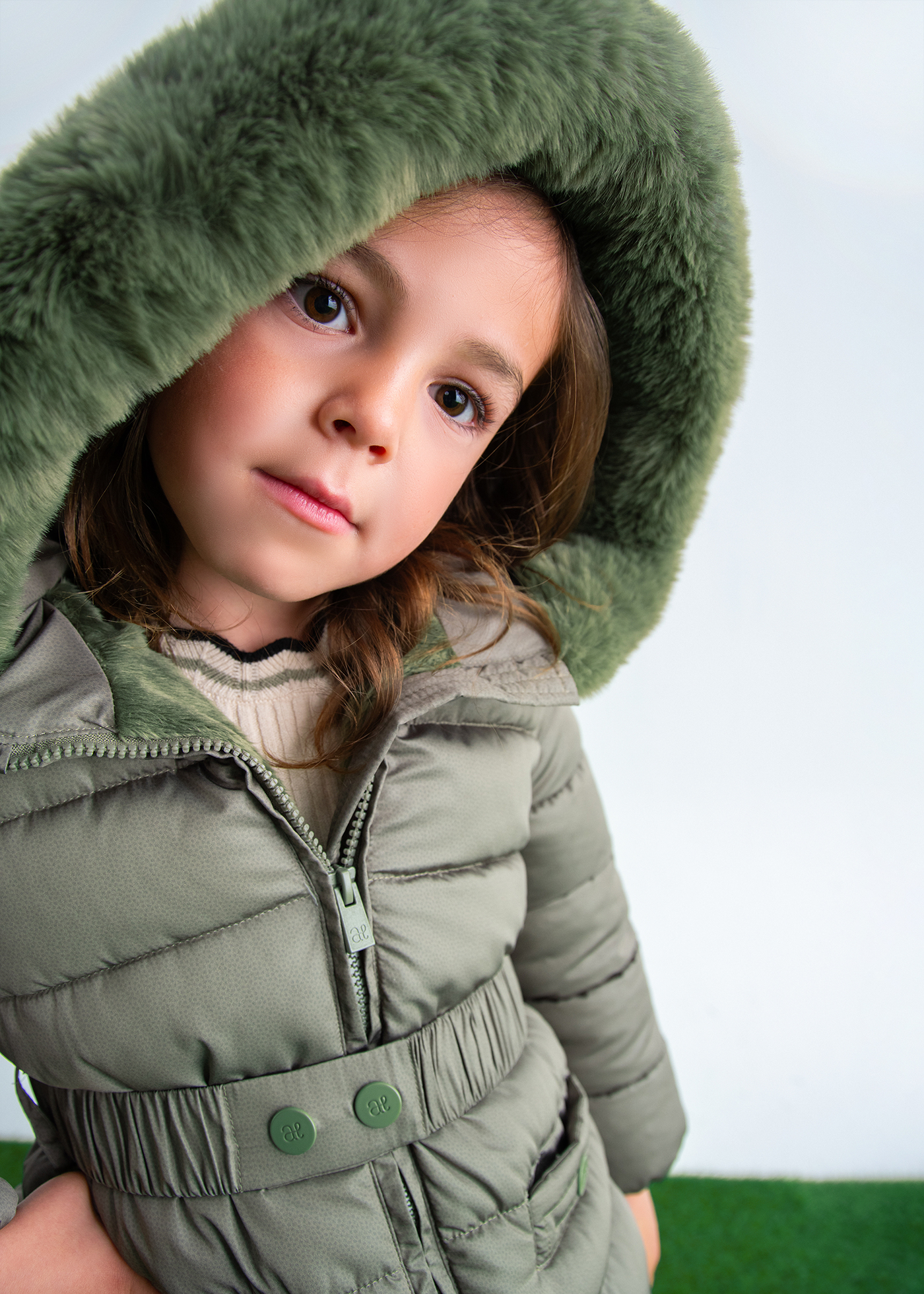 Girls quilted jacket Hunt green | Abel & Lula ®