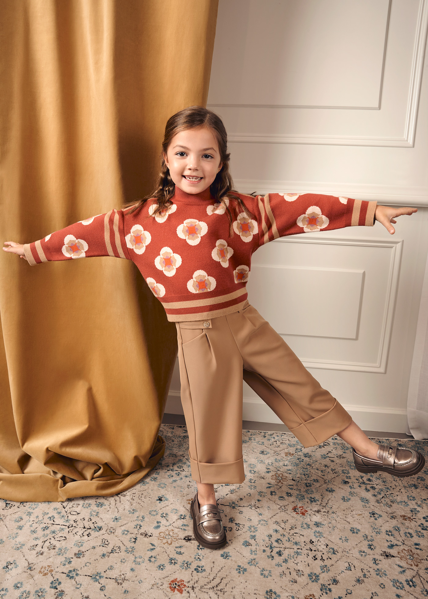 Pantalone culotte crepe bambina Camel Abel Lula ®