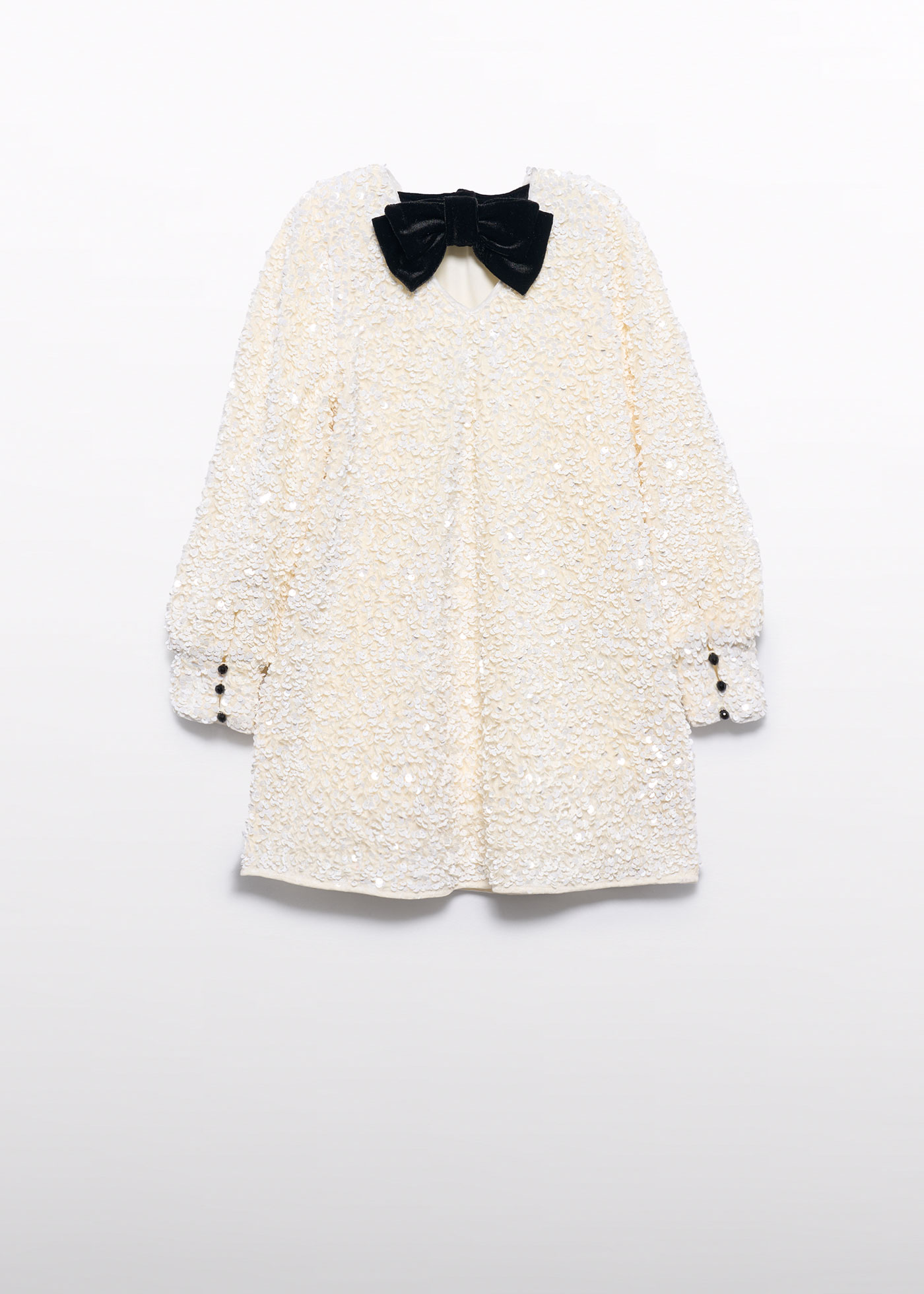 Girl A-Line Sequin Dress Cream | Abel & Lula