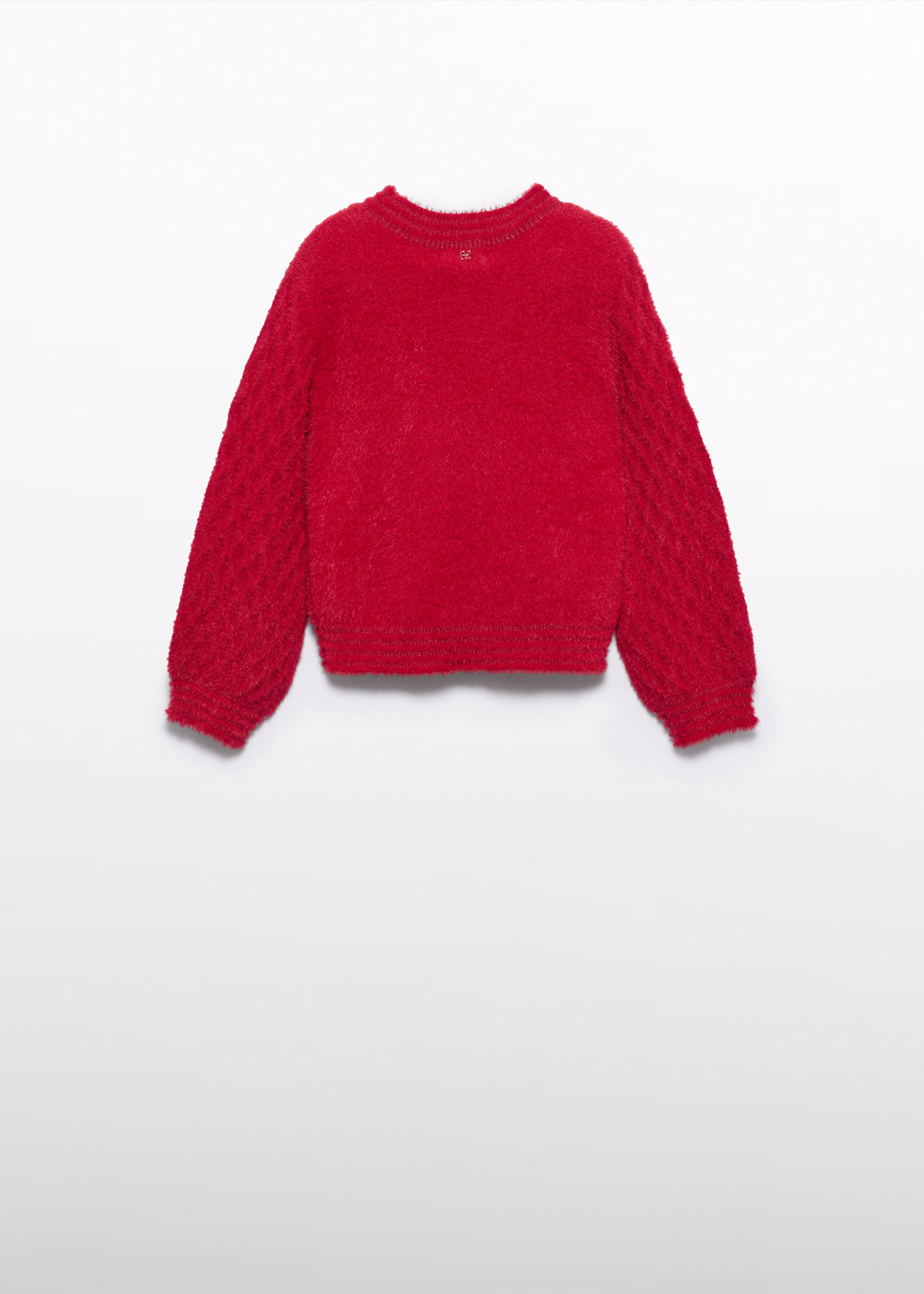 girls-fluffy-knit-jumper-red-