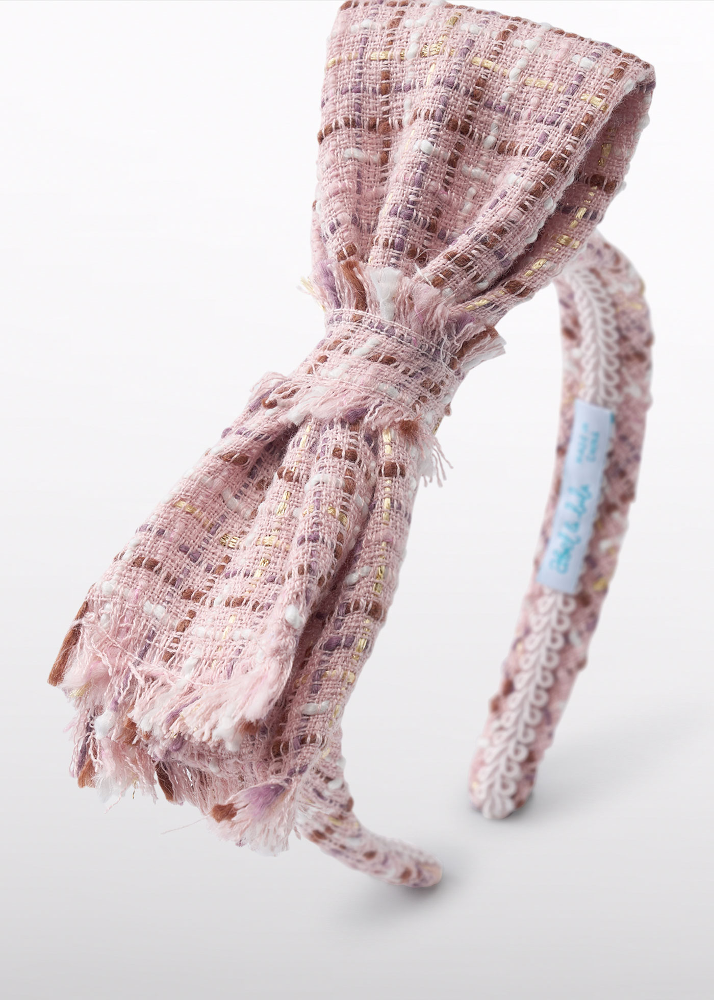 La Bella Cotton Candy Tweed Headband CRYSTAL ALICE HEADBAND | Bella Bridesmaids main image 4