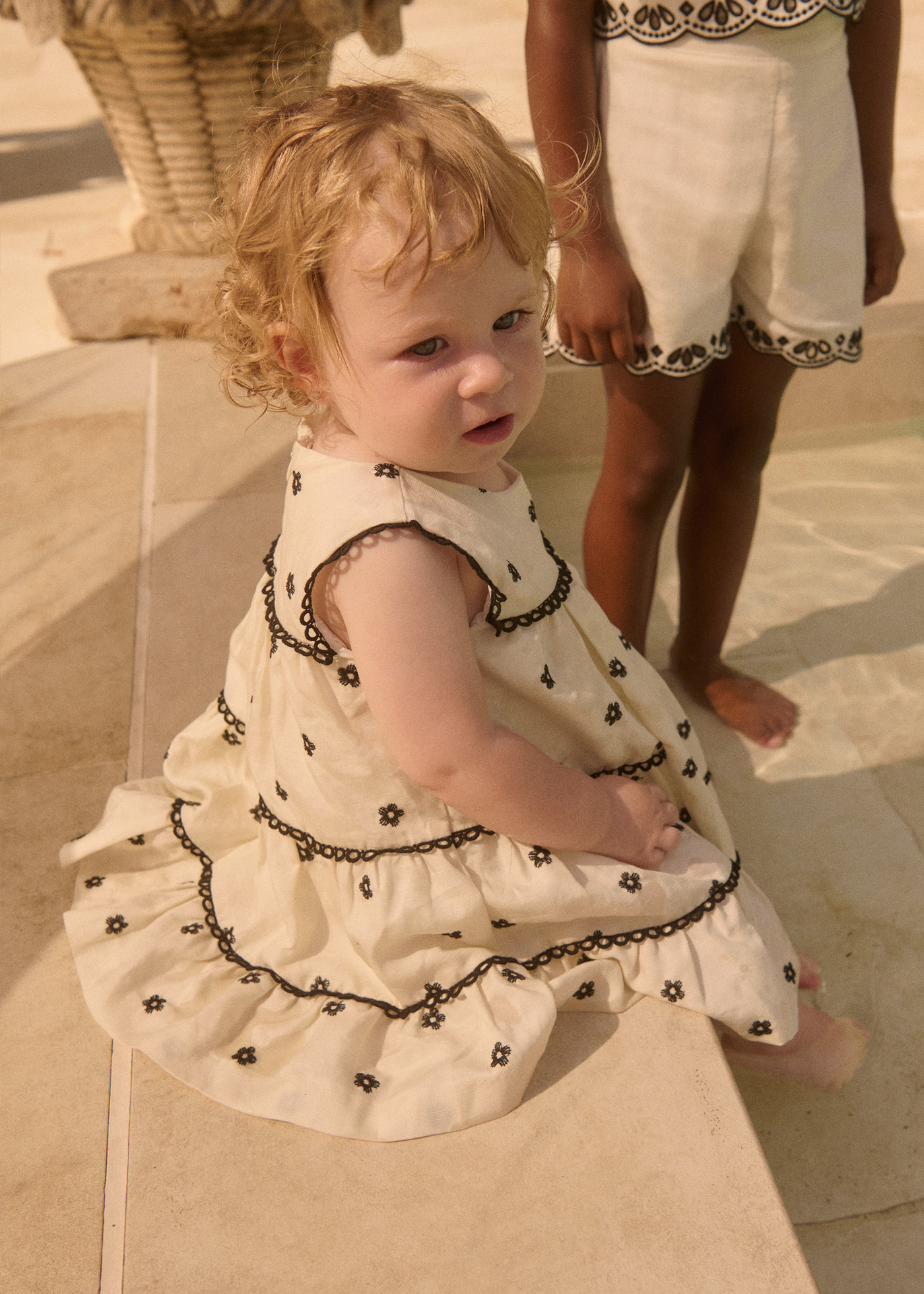 white christmas dresses Arianell Embroidered Floral Tiered Dress main image 0