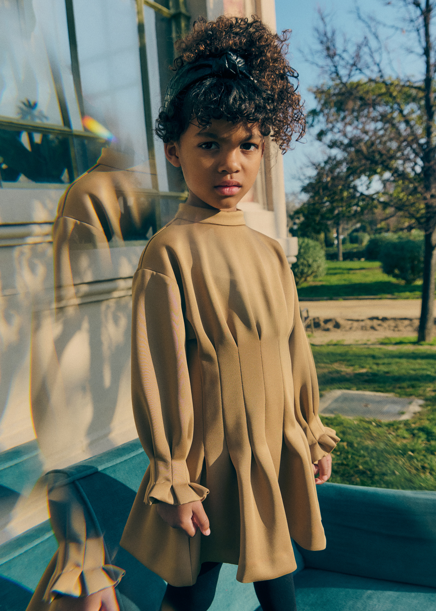 ladies scuba dresses Girls' dress Camel cat_off_duty_cutie