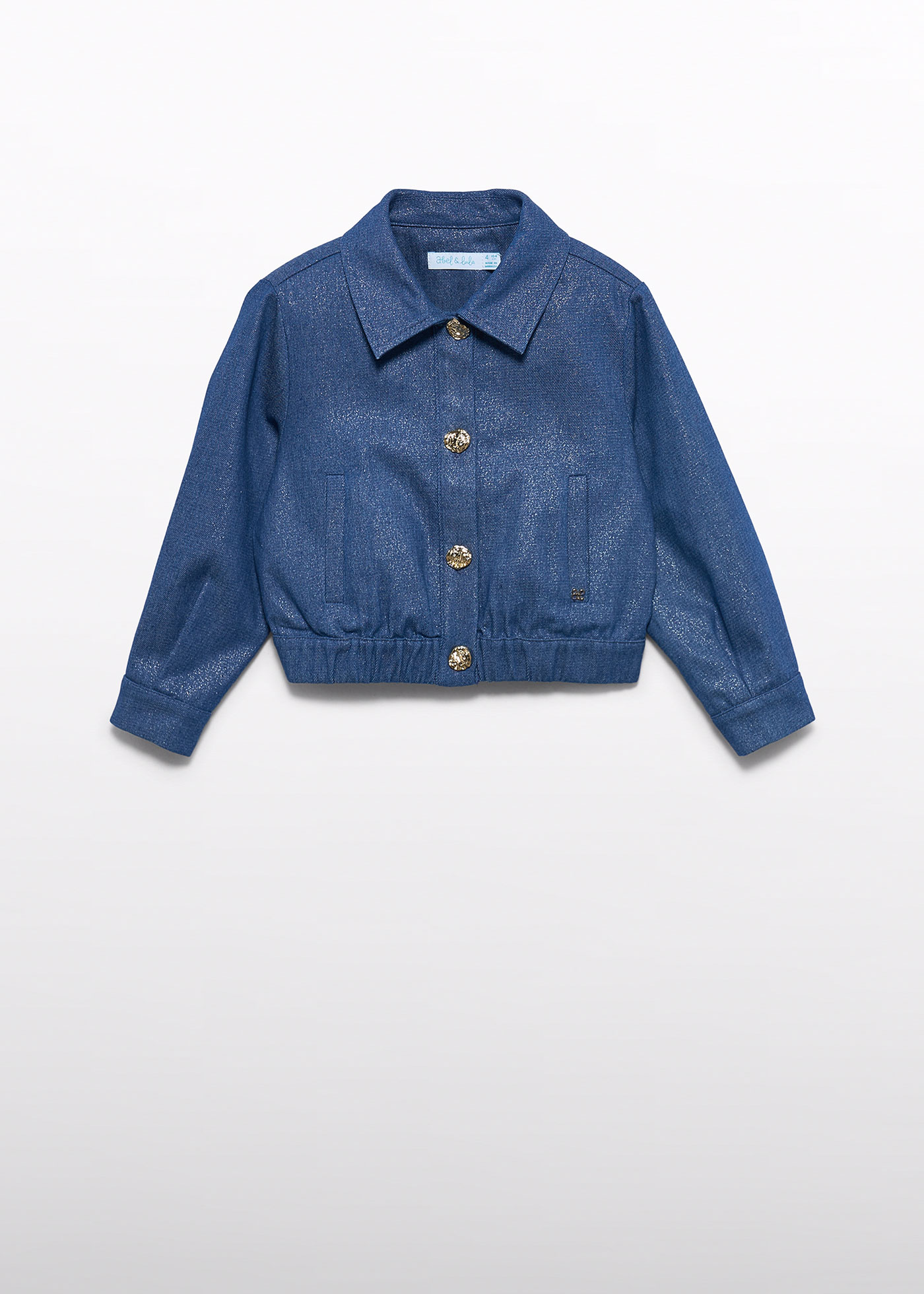 Girl Shimmer Denim Jacket Blue | Abel & Lula ®